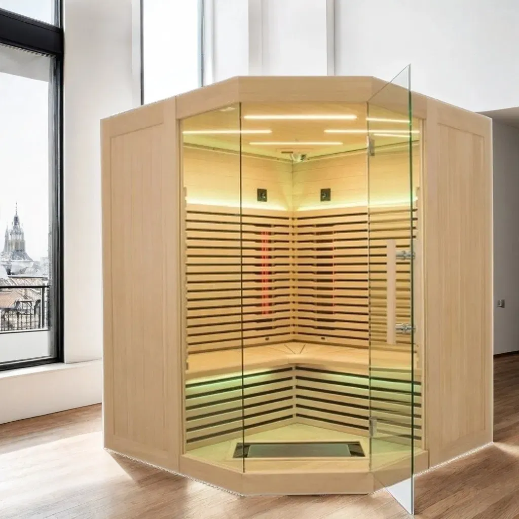 ซาวน่าอินฟราเรด Hemlock สำหรับ 3-4 คนสำหรับบ้าน ซาวน่าอินฟราเรด Hemlock สำหรับ 3-4 คนสำหรับบ้าน